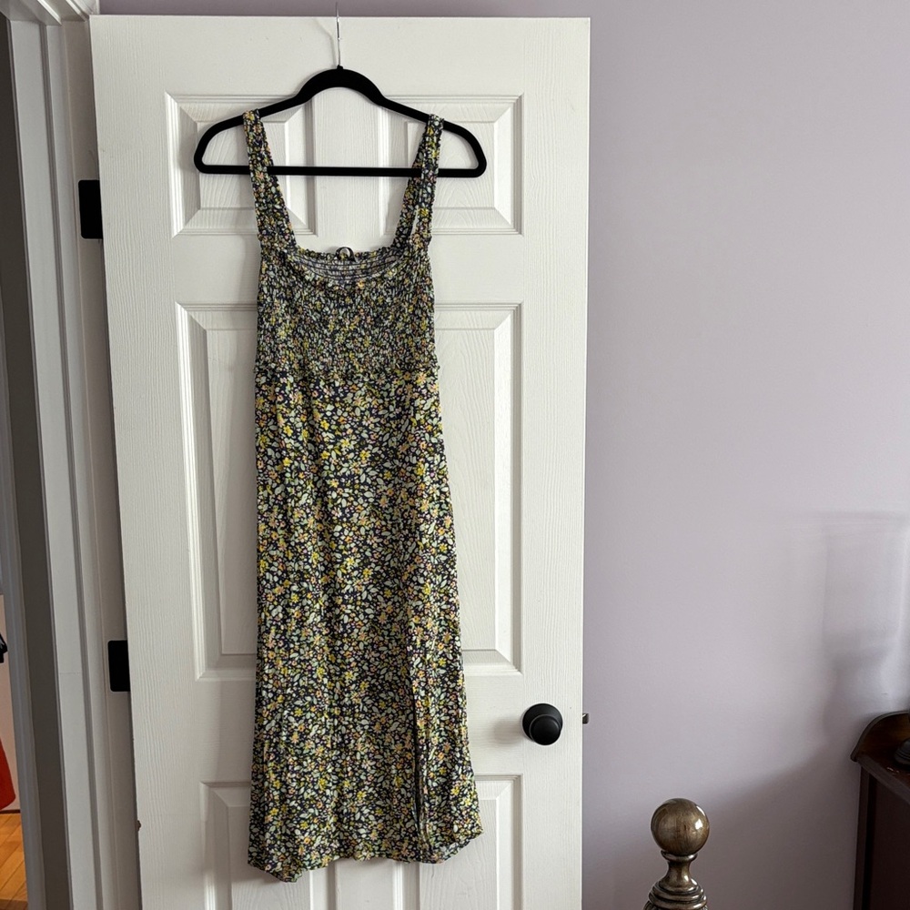 Dex Yellow and Green Floral Dress